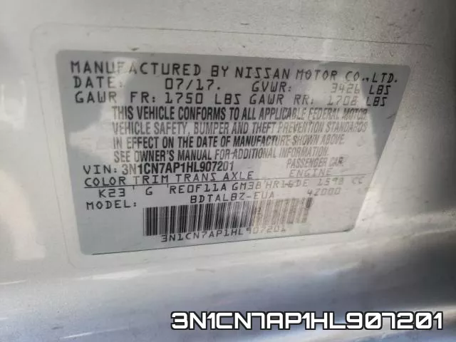 3N1CN7AP1HL907201 фото 2