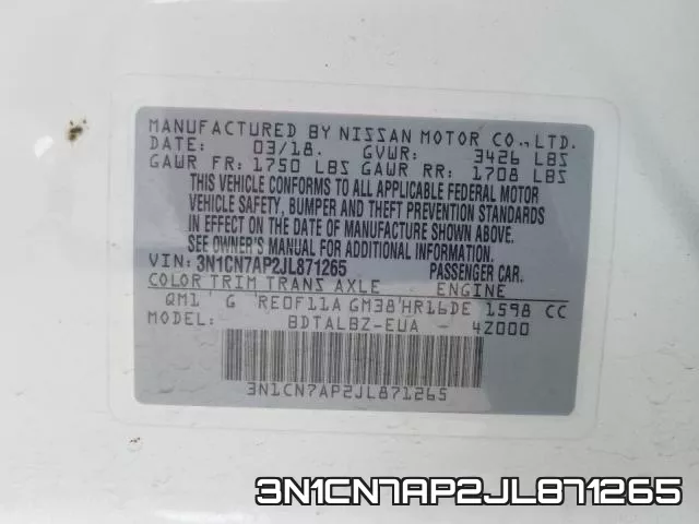3N1CN7AP2JL871265 фото 2