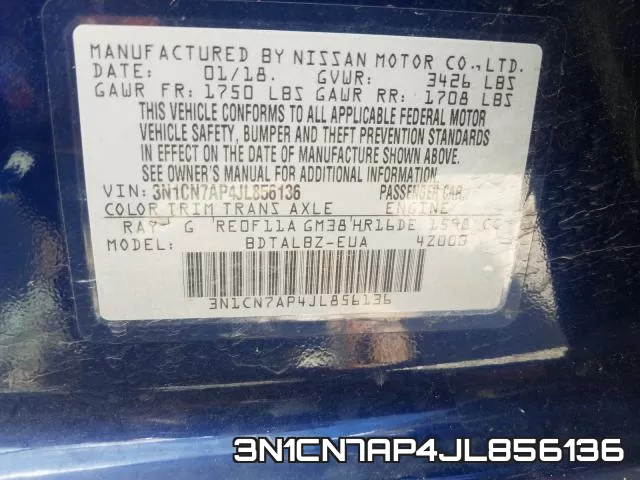 3N1CN7AP4JL856136 фото 2