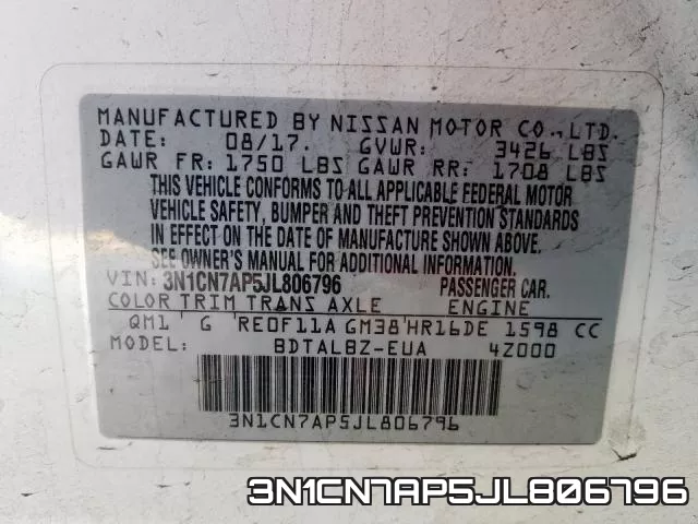 3N1CN7AP5JL806796 фото 2