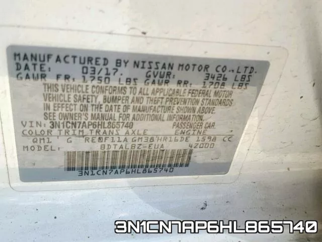 3N1CN7AP6HL865740 фото 2