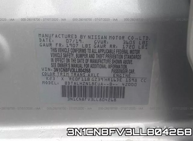3N1CN8FV3LL804268 фото 10