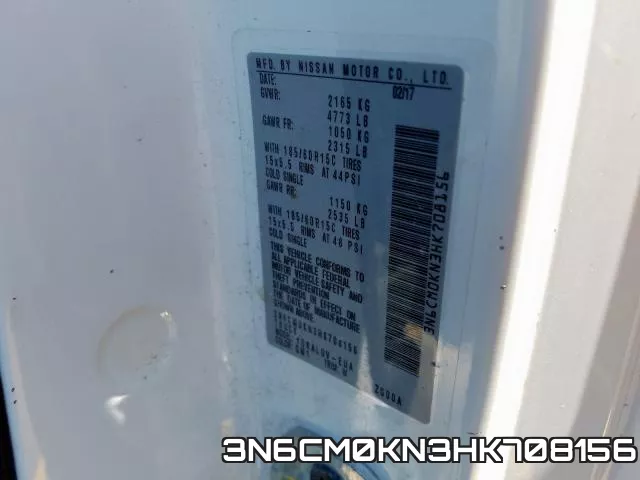 3N6CM0KN3HK708156 фото 2