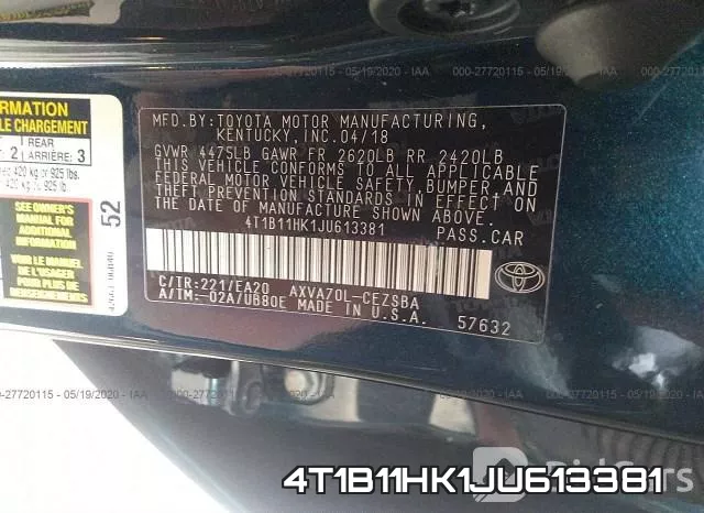 4T1B11HK1JU613381 фото 10