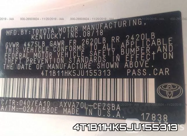 4T1B11HK5JU155313 фото 10