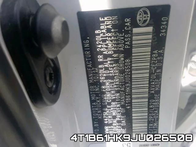 4T1B61HK9JU026508 фото 2