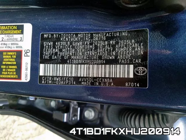 4T1BD1FKXHU200914 фото 2