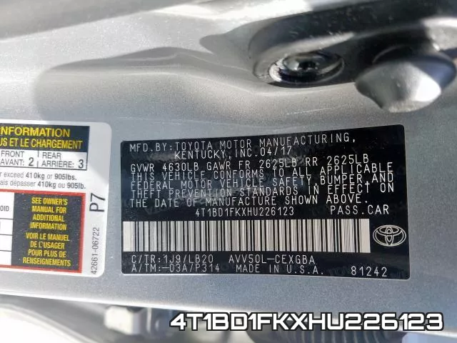 4T1BD1FKXHU226123 фото 2