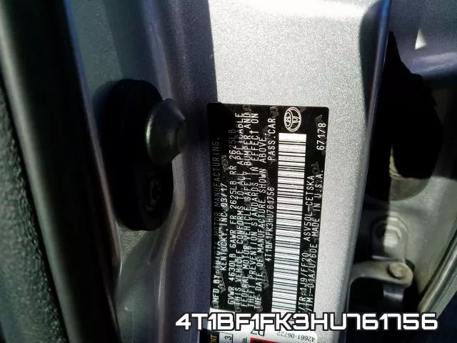 4T1BF1FK3HU761756 фото 2