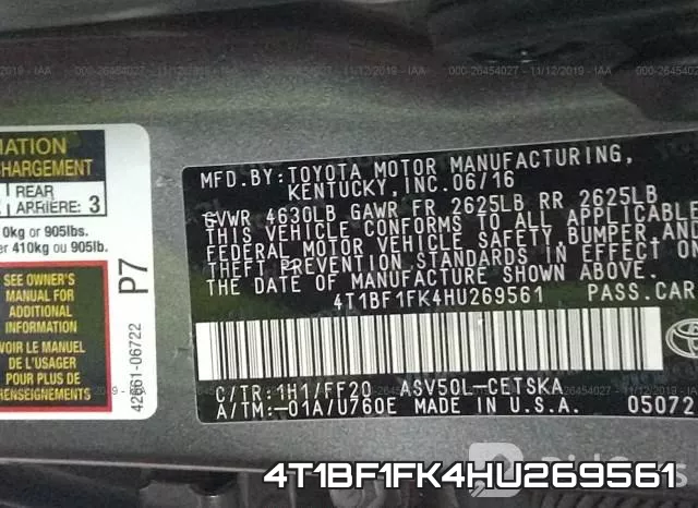 4T1BF1FK4HU269561 фото 10