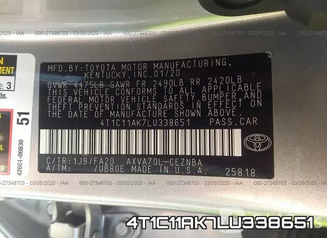 4T1C11AK7LU338651 фото 10