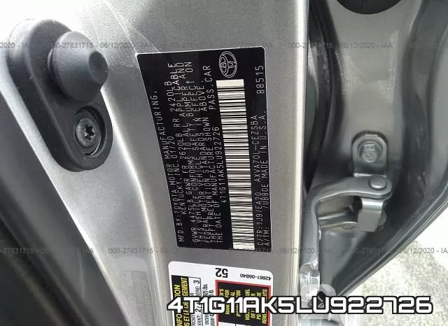 4T1G11AK5LU922726 фото 10