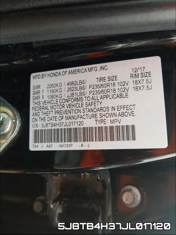 5J8TB4H37JL017120 фото 2