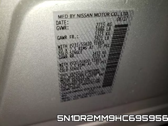 5N1DR2MM9HC695956 фото 2