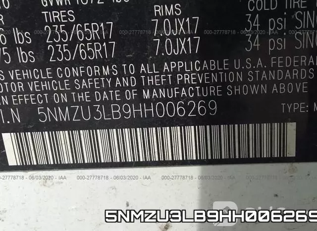 5NMZU3LB9HH006269 фото 10