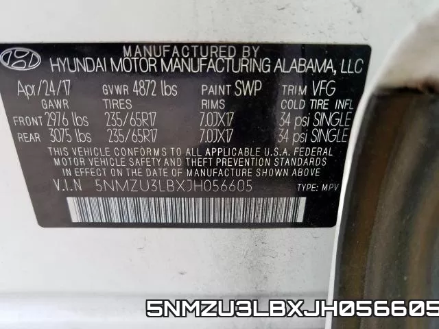 5NMZU3LBXJH056605 фото 2