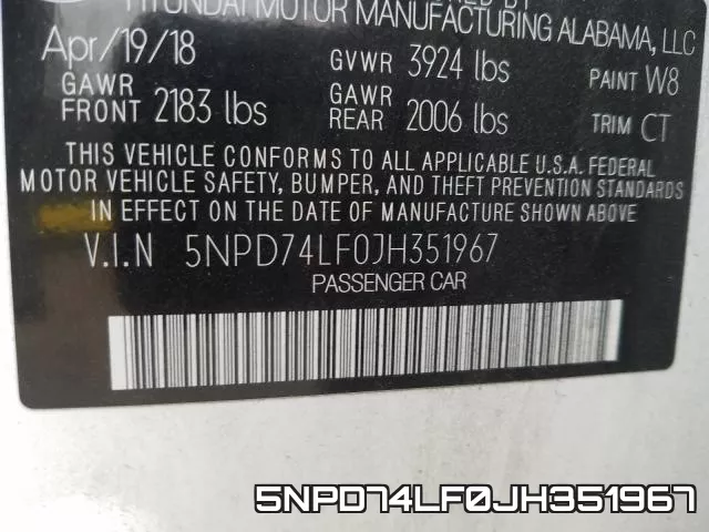 5NPD74LF0JH351967 фото 2