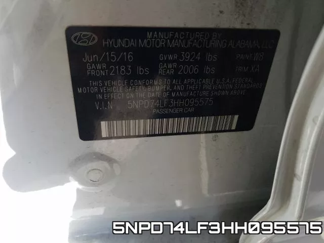 5NPD74LF3HH095575 фото 2