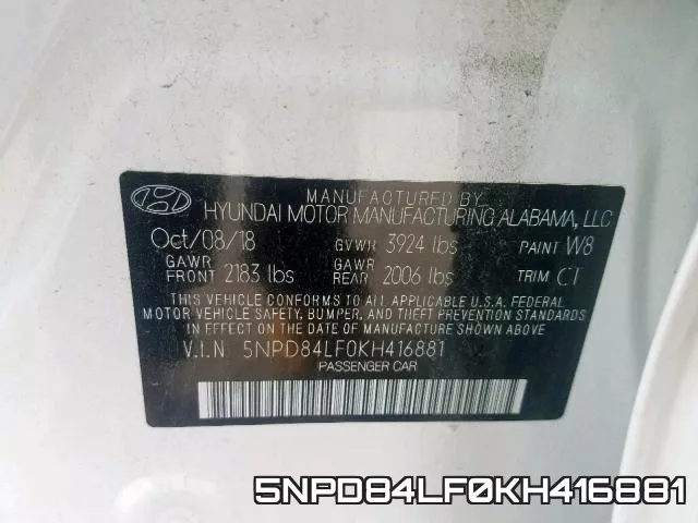 5NPD84LF0KH416881 фото 2
