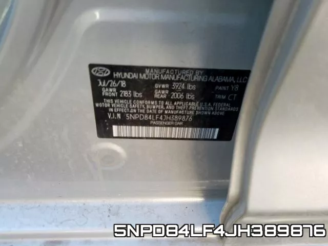 5NPD84LF4JH389876 фото 2