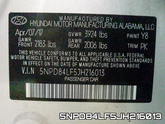 5NPD84LF5JH216013 фото 2