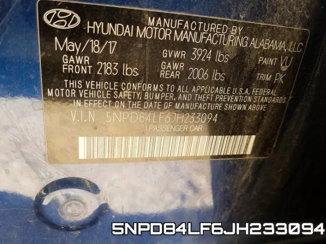 5NPD84LF6JH233094 фото 2