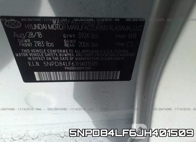 5NPD84LF6JH401509 фото 10