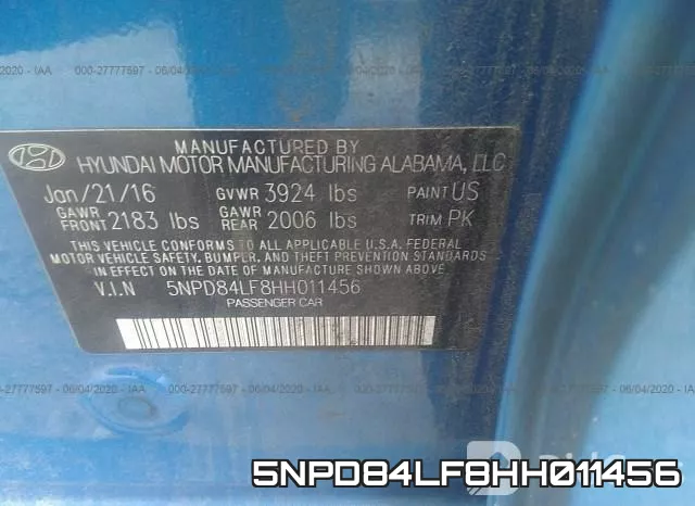 5NPD84LF8HH011456 фото 10