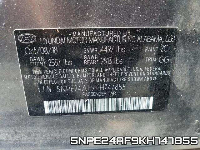 5NPE24AF9KH747855 фото 2