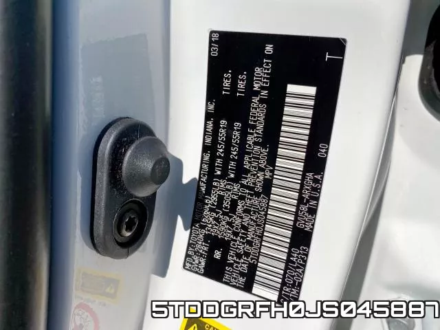 5TDDGRFH0JS045887 фото 2