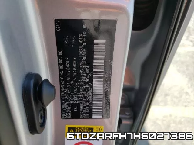 5TDZARFH7HS027386 фото 2