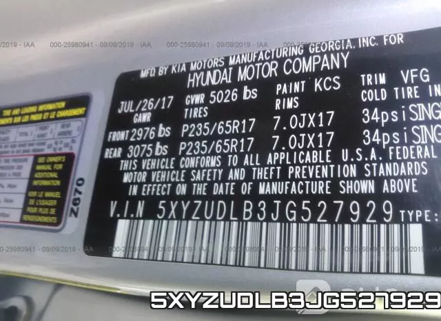 5XYZUDLB3JG527929 фото 10