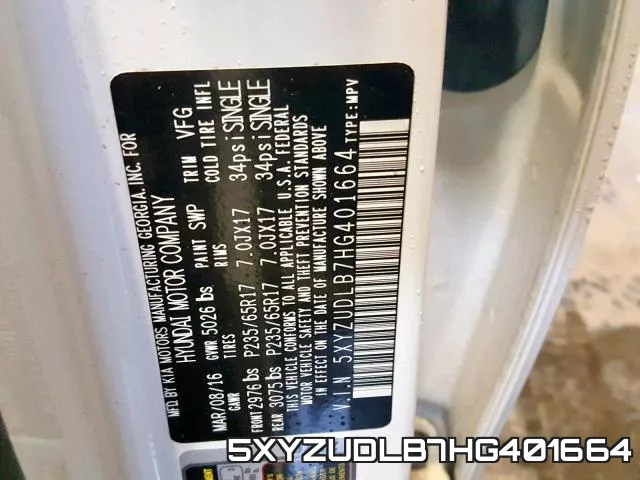 5XYZUDLB7HG401664 фото 2