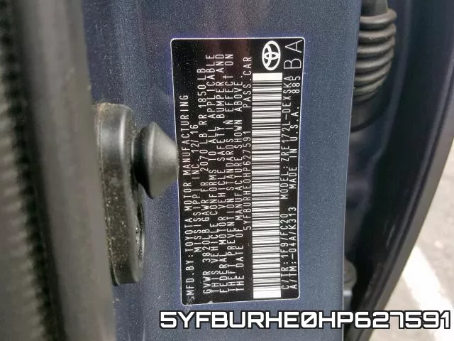 5YFBURHE0HP627591 фото 2