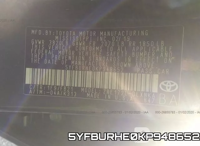 5YFBURHE0KP948652 фото 10