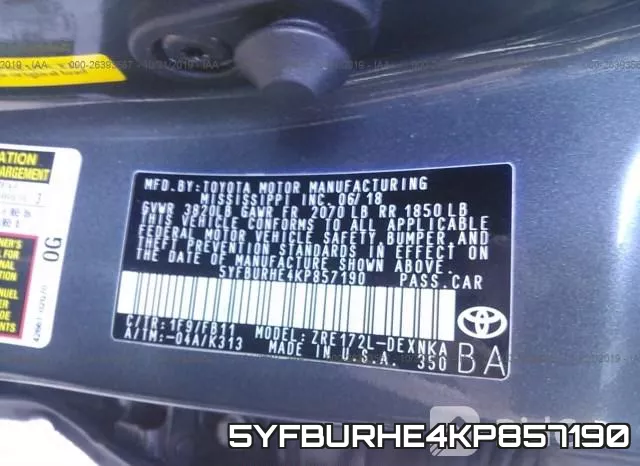 5YFBURHE4KP857190 фото 10