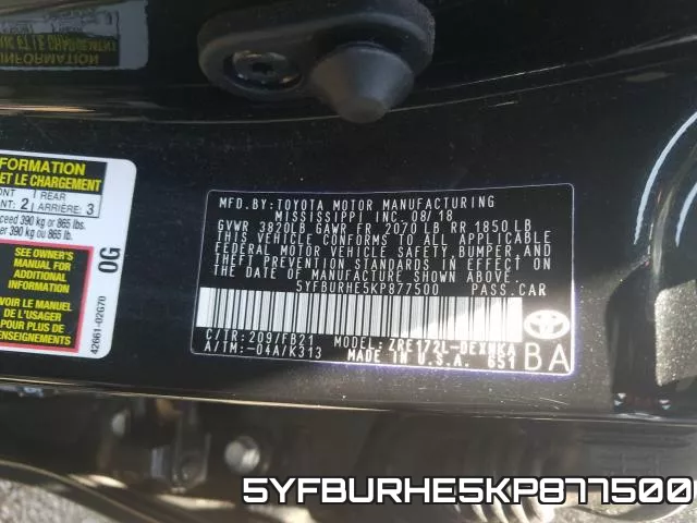 5YFBURHE5KP877500 фото 2