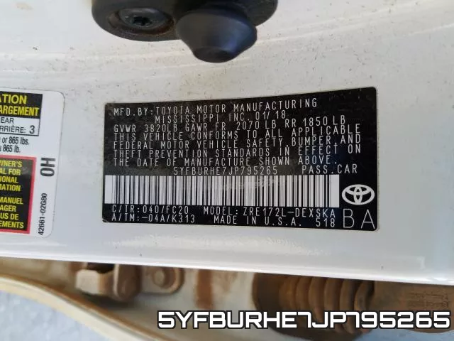 5YFBURHE7JP795265 фото 2