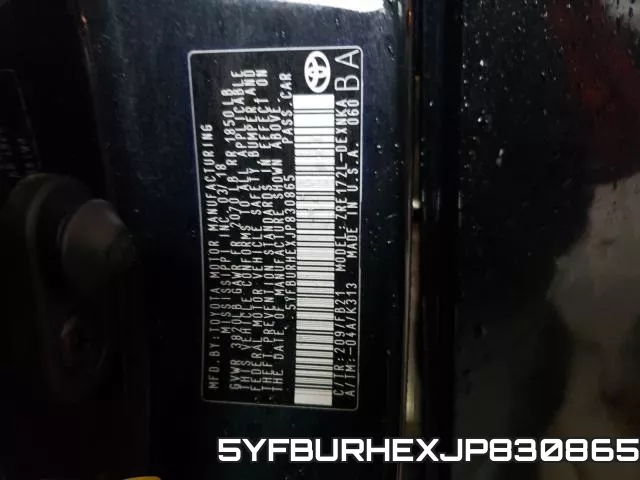 5YFBURHEXJP830865 фото 2