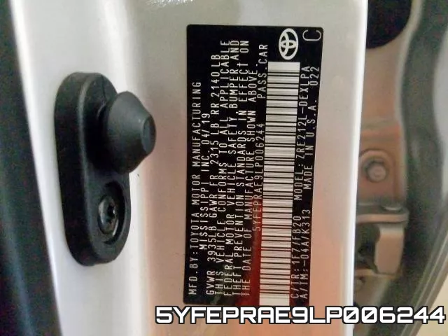 5YFEPRAE9LP006244 фото 2