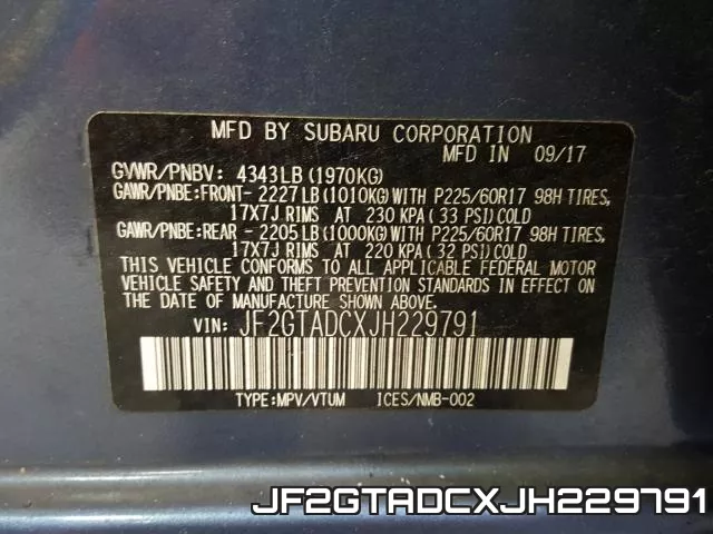 JF2GTADCXJH229791 фото 2