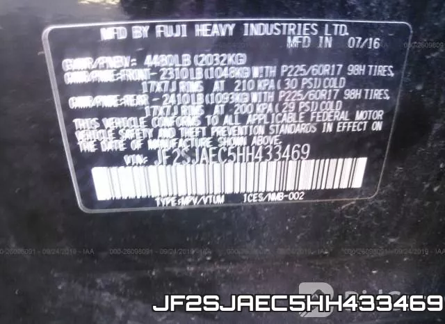 JF2SJAEC5HH433469 фото 10