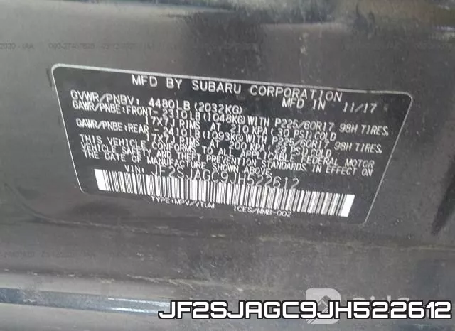 JF2SJAGC9JH522612 фото 10