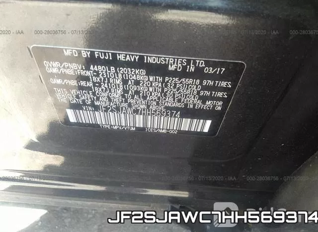 JF2SJAWC7HH569374 фото 10