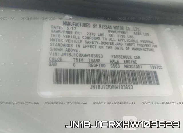 JN1BJ1CRXHW103623 фото 9