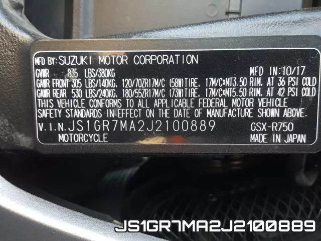 JS1GR7MA2J2100889 фото 2