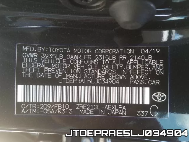 JTDEPRAE5LJ034904 фото 2
