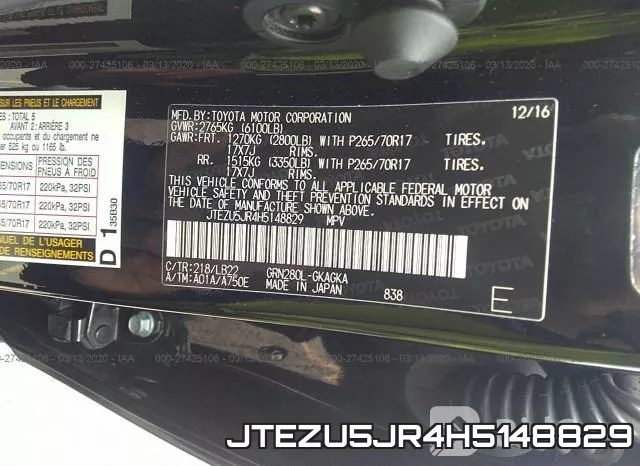 JTEZU5JR4H5148829 фото 10
