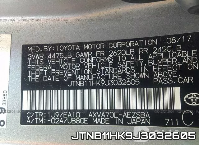 JTNB11HK9J3032605 фото 10