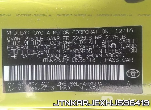 JTNKARJEXHJ536413 фото 10